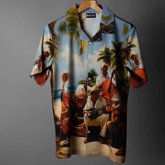 Premium Cotton Shirt with Cuban Collar #209